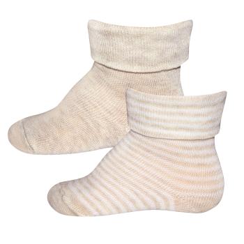 Ewers Baby und Kinder Socken Bio Baumwolle 2er Pack (Ringel natur/weiß)